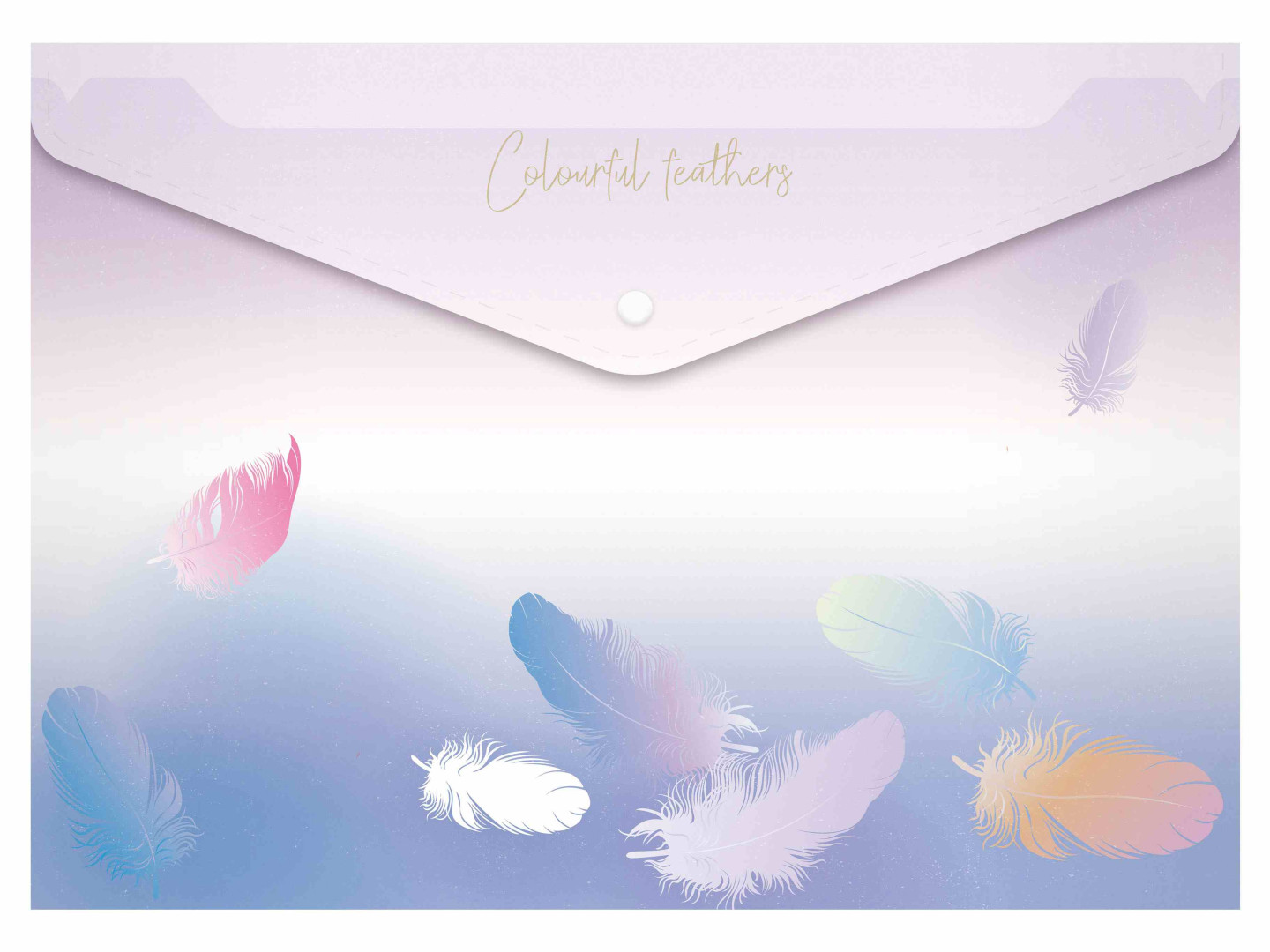 Teczka na zatrzask M A4 PP Lux mix pióra MFP