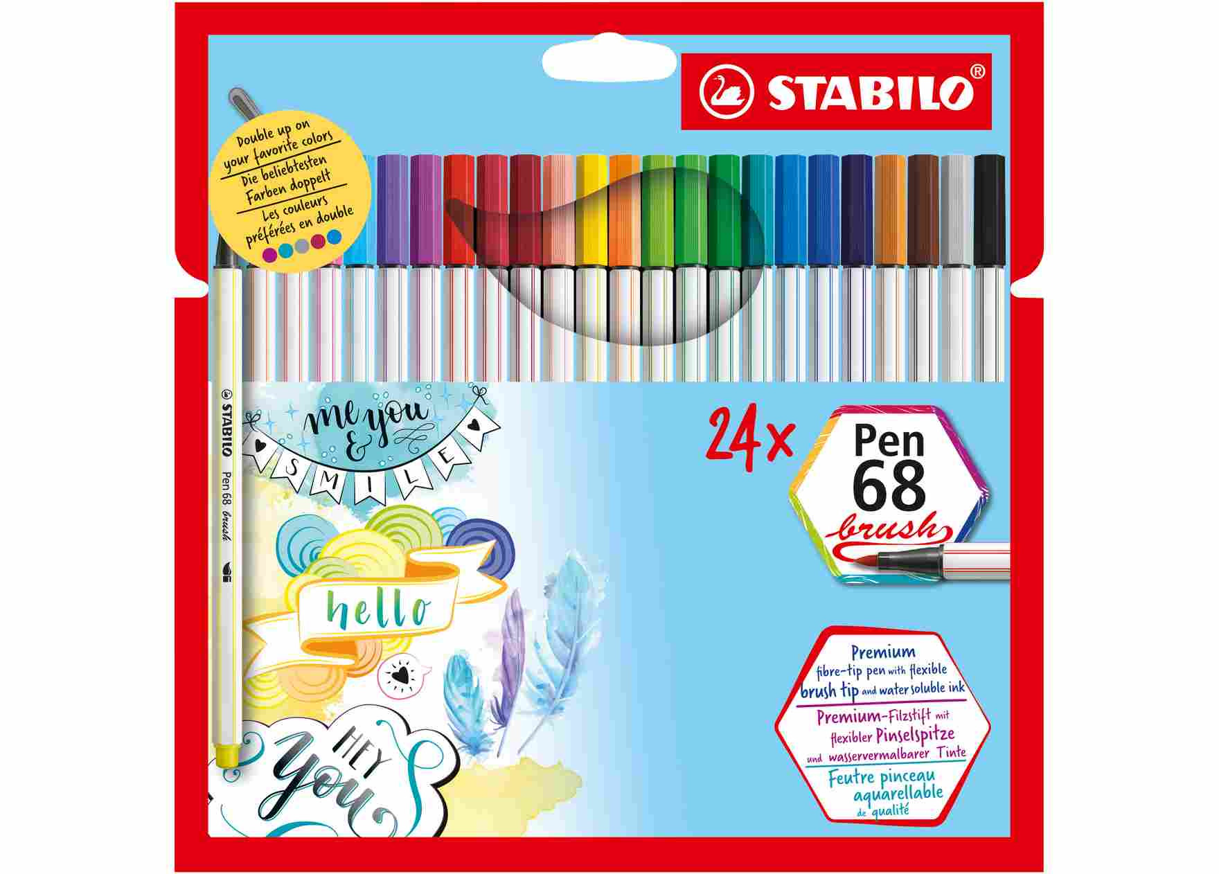 Flamastry pędzelkowe Stabilo Pen 68 brush etui 24szt