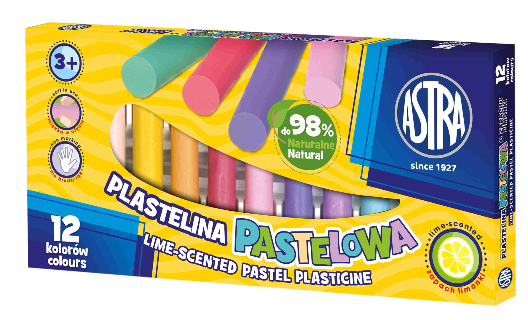 Plastelina Astra 12 kol. pastelowa z zapachem limonki