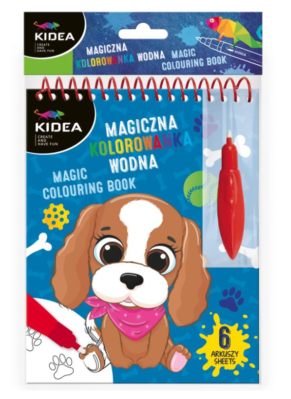 Magiczna wielorazowa kolorowanka wodna B  Kidea (pieski) Derform