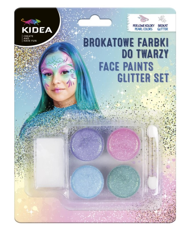 Farby do twarzy brokatowe Kidea FDTBKA  Derform