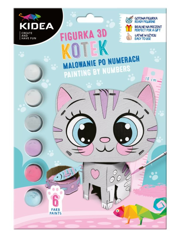 Figurka 3D malowanie po numerach Kotek Kidea Derform