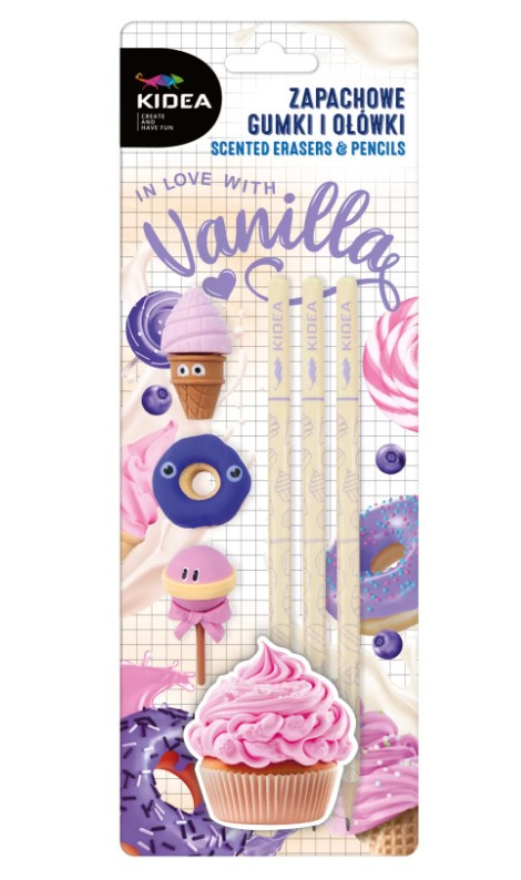 Zapachowe gumki i ołówki wanilia Kidea ZAGOWKA  Derform