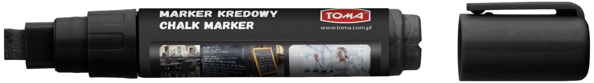 Marker kredowy Toma TO-291 8x5mm czarny