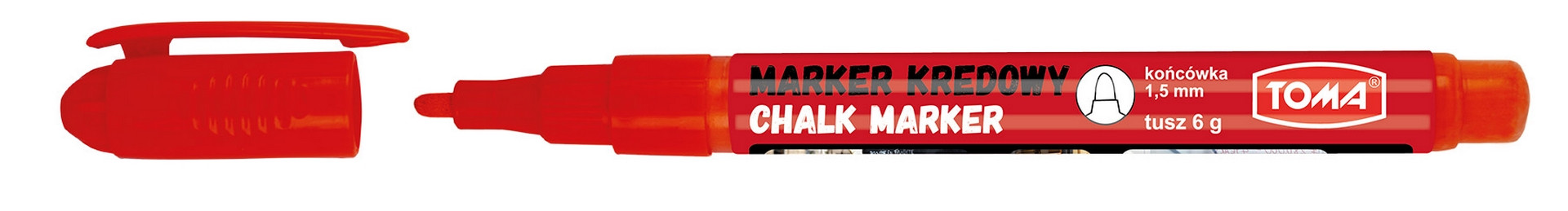Marker kredowy 1,5mm Toma TO-293 czerwony