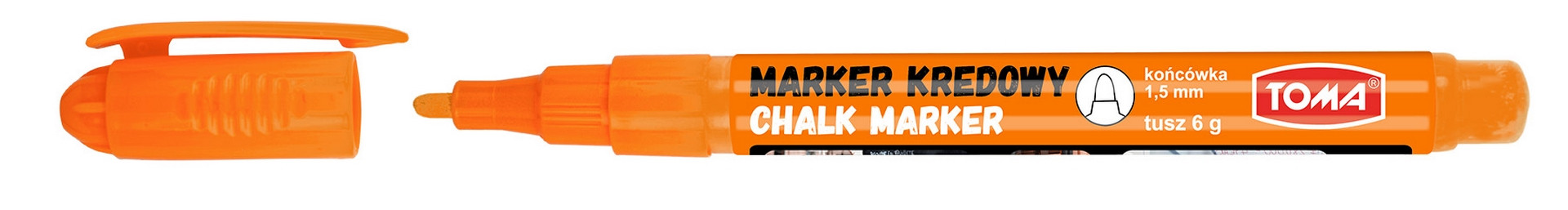 Marker kredowy 1,5mm Toma TO-293 pomarańczowy