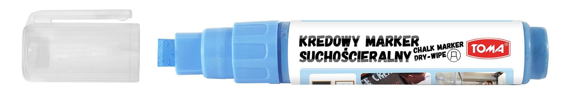 Marker kredowy suchościeralny 5x8mm TO-295 niebieski Toma