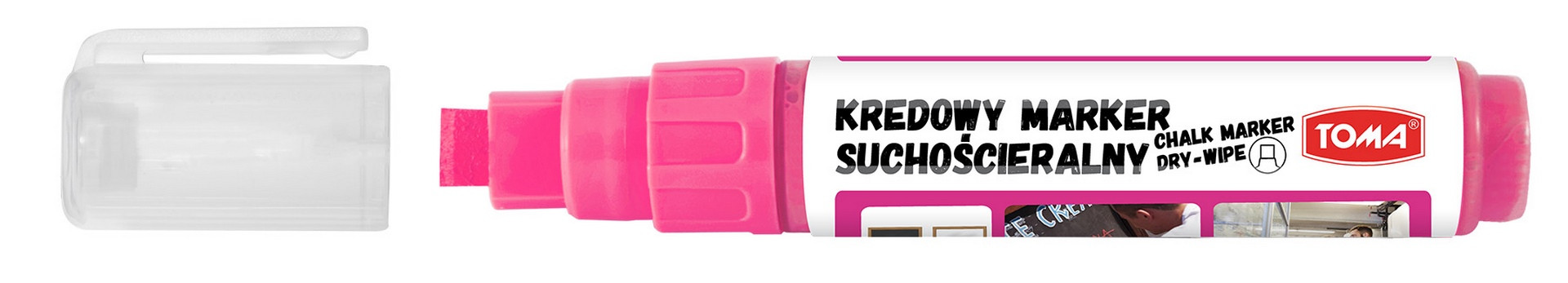 Marker kredowy suchościeralny 5x8mm TO-295 różowy Toma