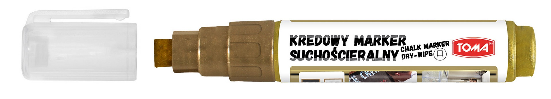 Marker kredowy suchościeralny 5x8mm TO-295 złoty Toma