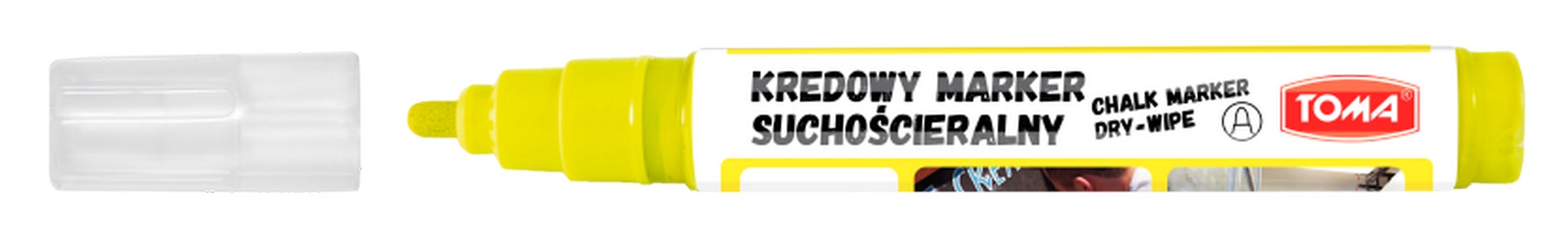Marker kredowy suchościeralny 4,5mm TO-296 żółty Toma