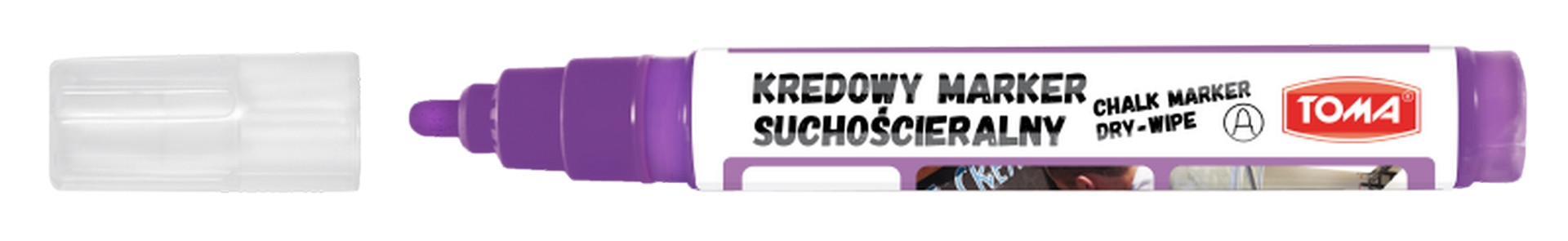 Marker kredowy suchościeralny 4,5mm TO-296 fioletowy Toma