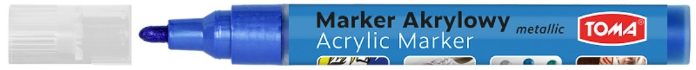 Marker akrylowy metaliczny niebieski TO-402 Toma