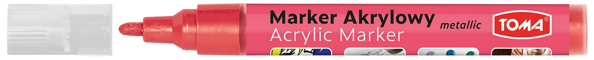 Marker akrylowy metaliczny czerwony TO-402 Toma