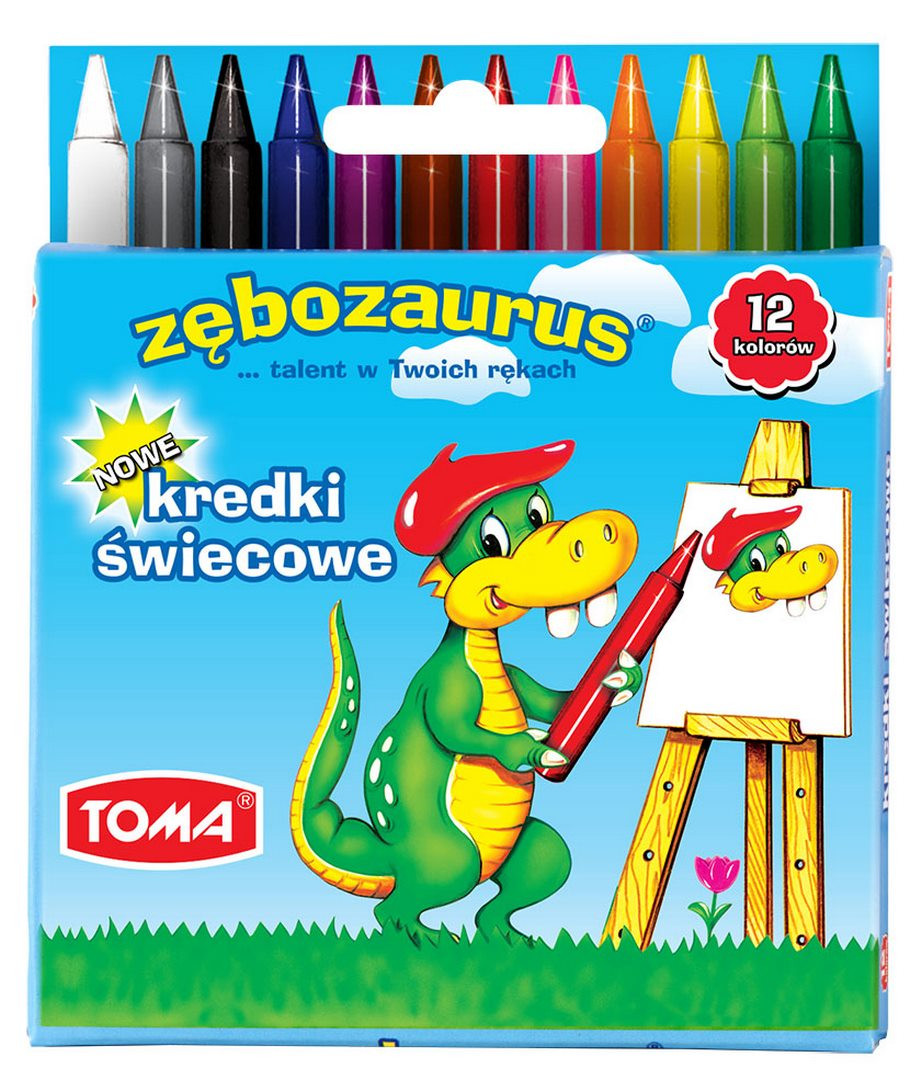 Kredki świecowe Toma Zębozaurus TO-558 12kol.