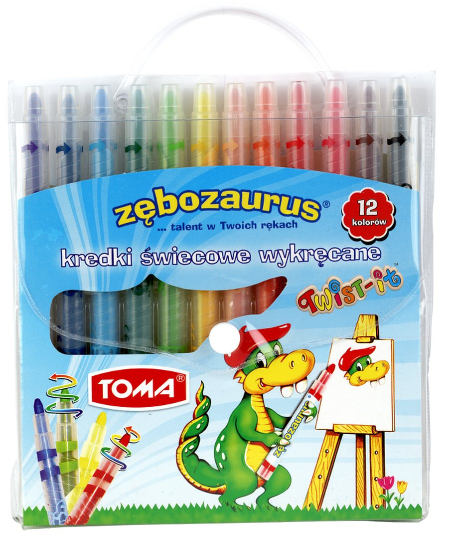 Kredki świecowe Toma Twist-it Zebozaurus TO-570 12kol.