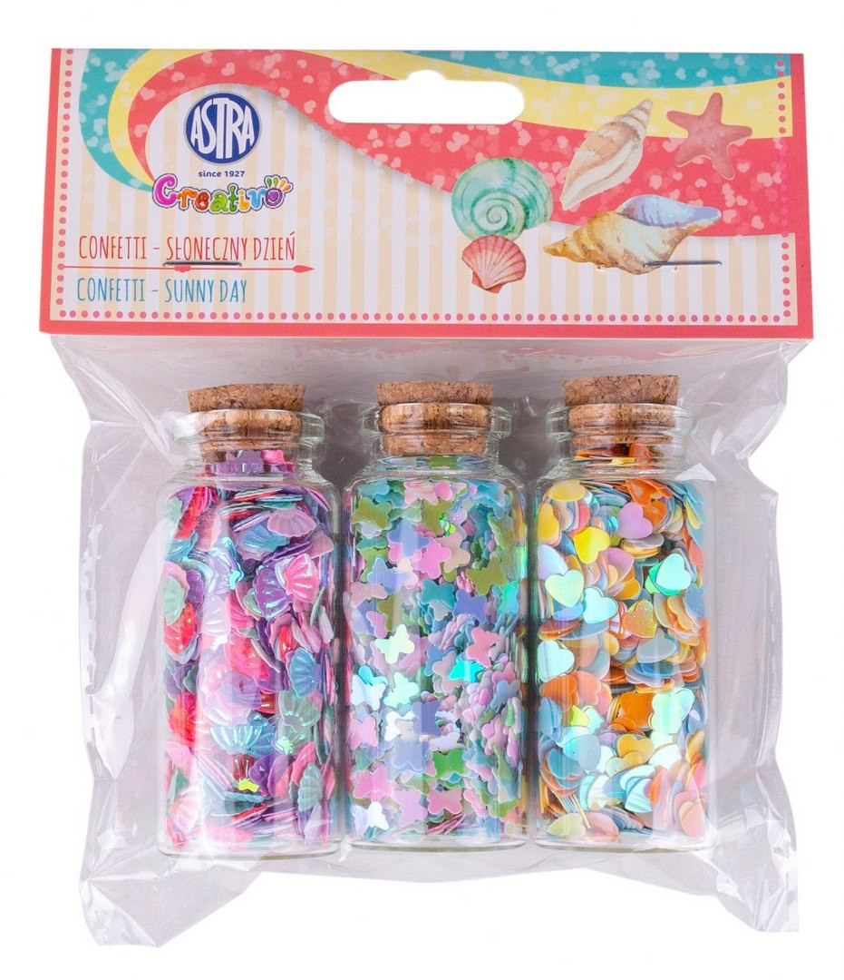 Confetti w szklanych buteleczkach Słoneczny Dzień Astra 3x10g