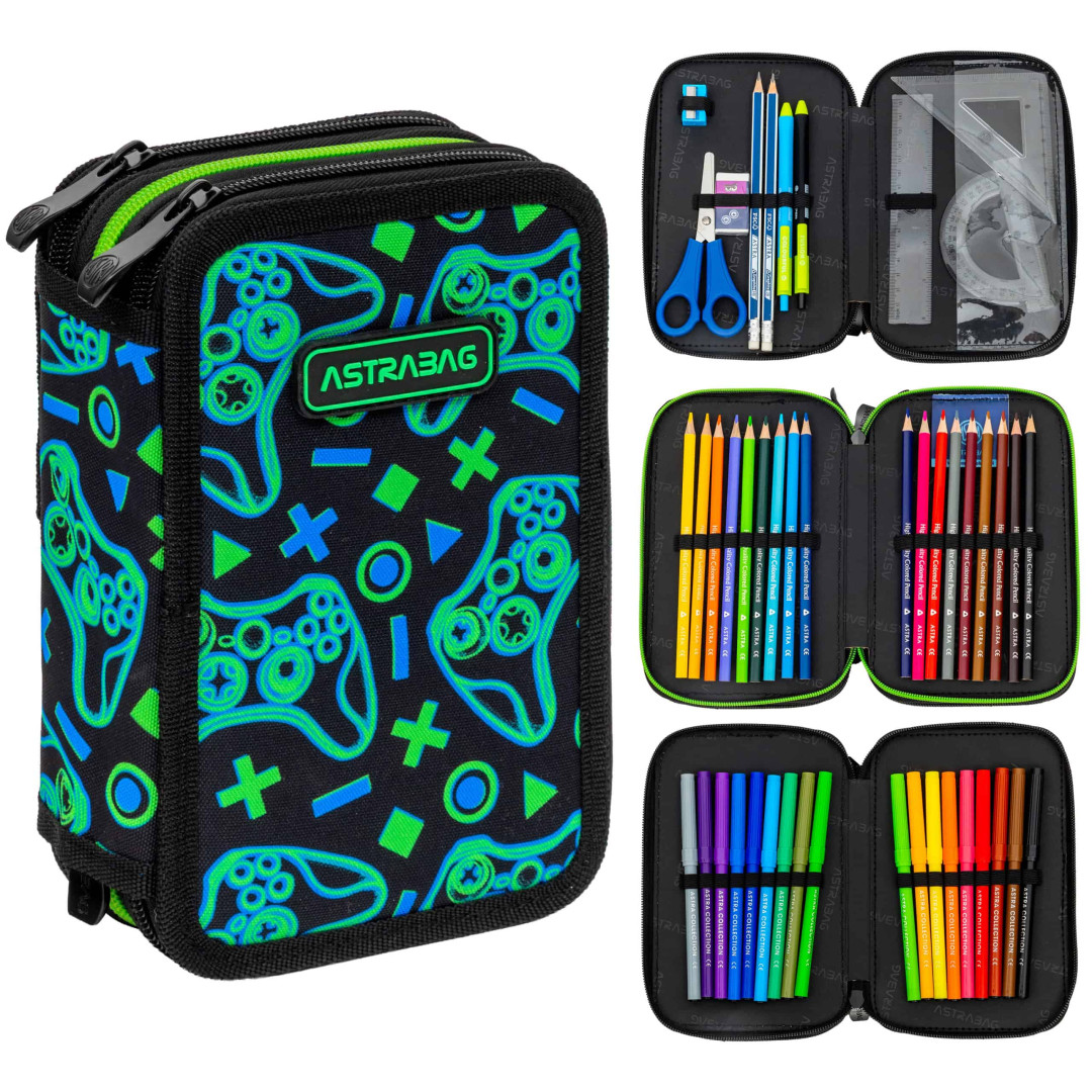Piónik JUMBO potrójny z wyposażeniem ASTRABAG Game On AC31 503026029