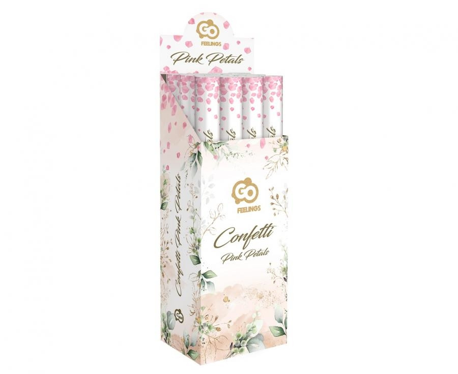 Konfetti pneumatyczne płatki róż różowe tekstylne 60cm GODAN