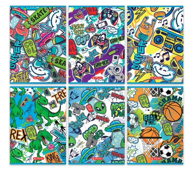 Zeszyt A5/32k linia podwójna kol. dziecięce Graffiti Herlitz