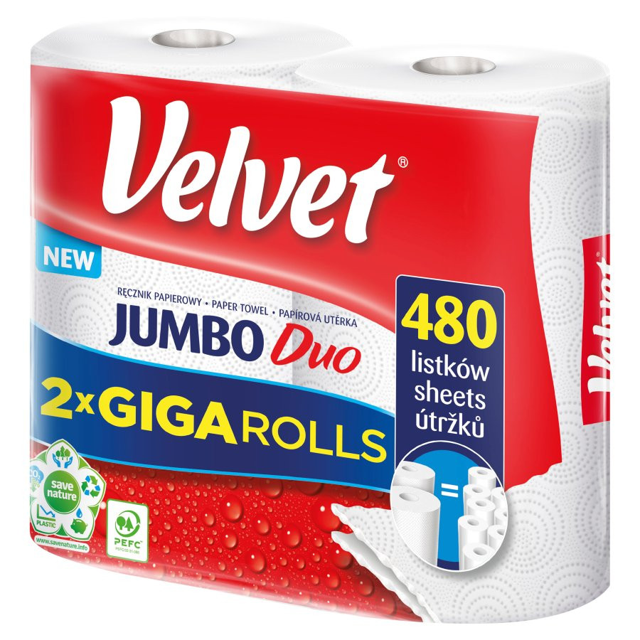 Ręcznik papierowy Velvet Jumbo Duo 2 x Giga Rolls 480 listków