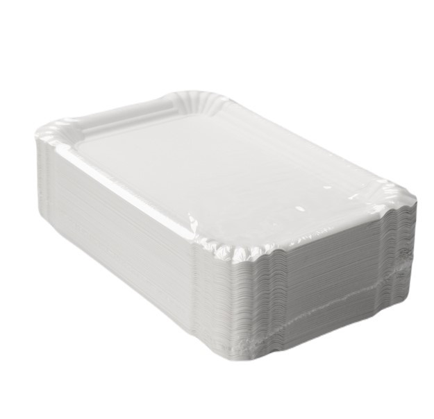 Tacki/ talerze papierowe grill13x20cm biała TH19 (100szt) Pol-Mak
