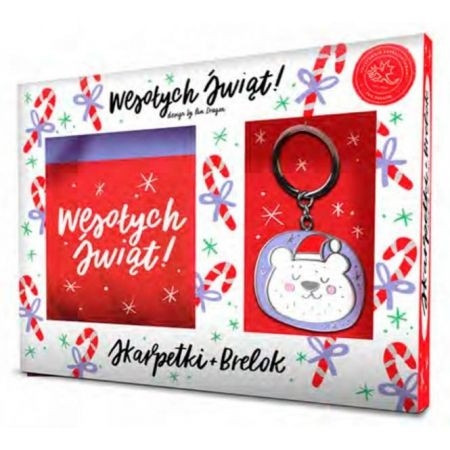 Zestaw skarpety + brelok Wesołych Świąt - Misiu Pan Dragon