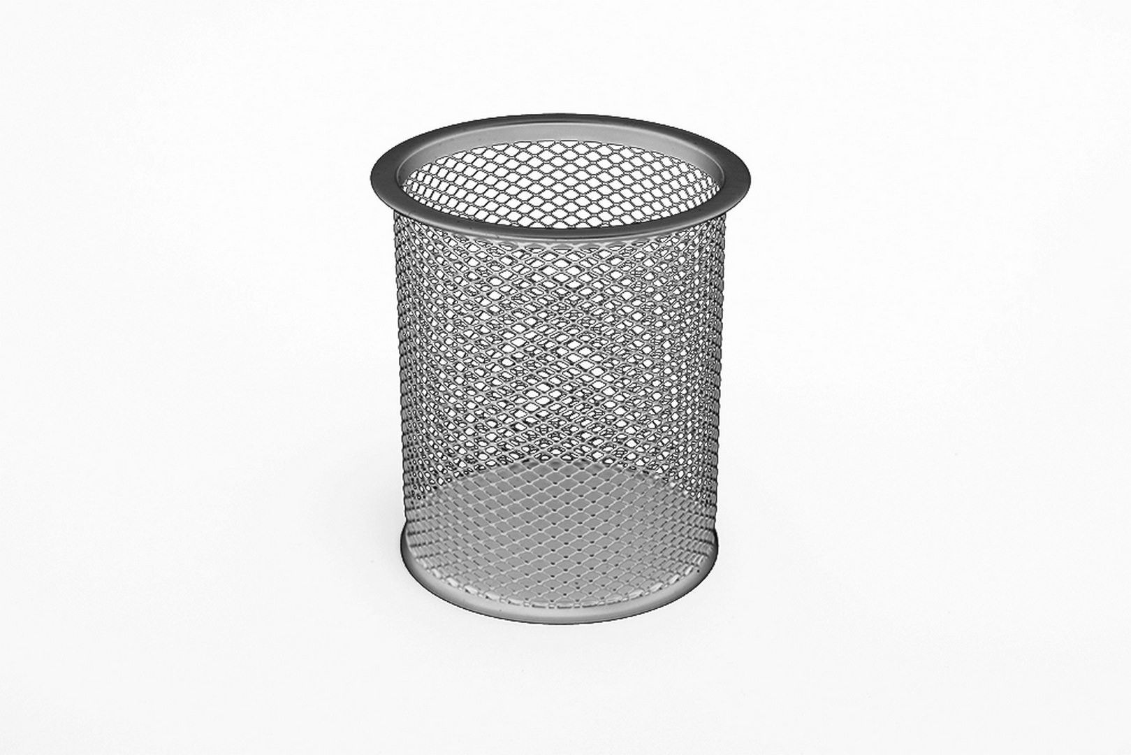 Przybornik siatka kubek okrągły duży 9x10 srebrny Tres