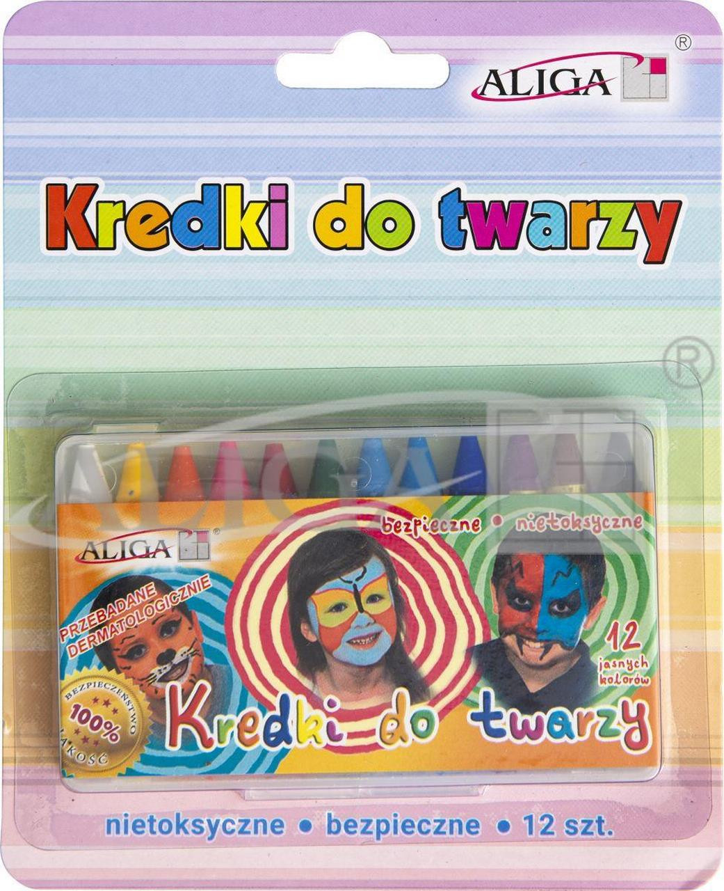 Kredki do twarzy 12 kolorów Aliga
