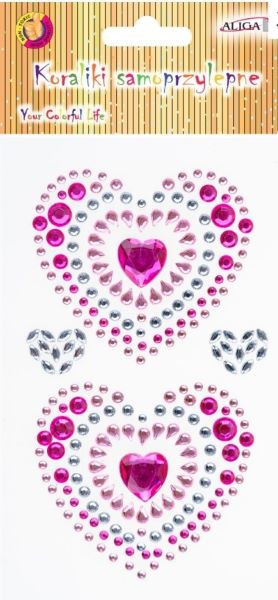 Dżety, kryształki w kształcie serca JET-3194 Aliga