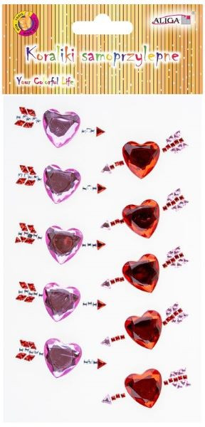 Dżety, kryształki samoprzylepne serca JET-3200 Aliga