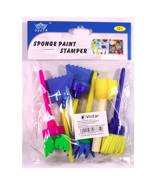 Pędzelki z gąbki mix kształtów 6szt 903181 KTW