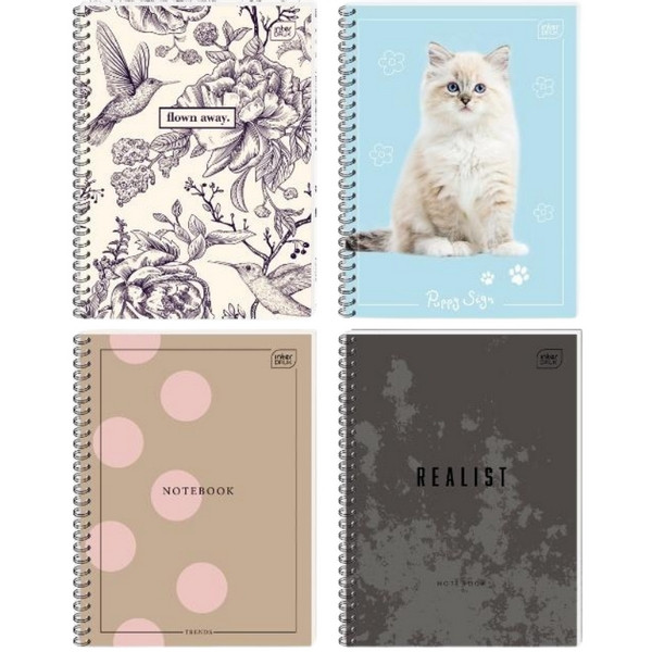 Kołozeszyt w kratkę A6, mix, 50 kartek, Interdruk