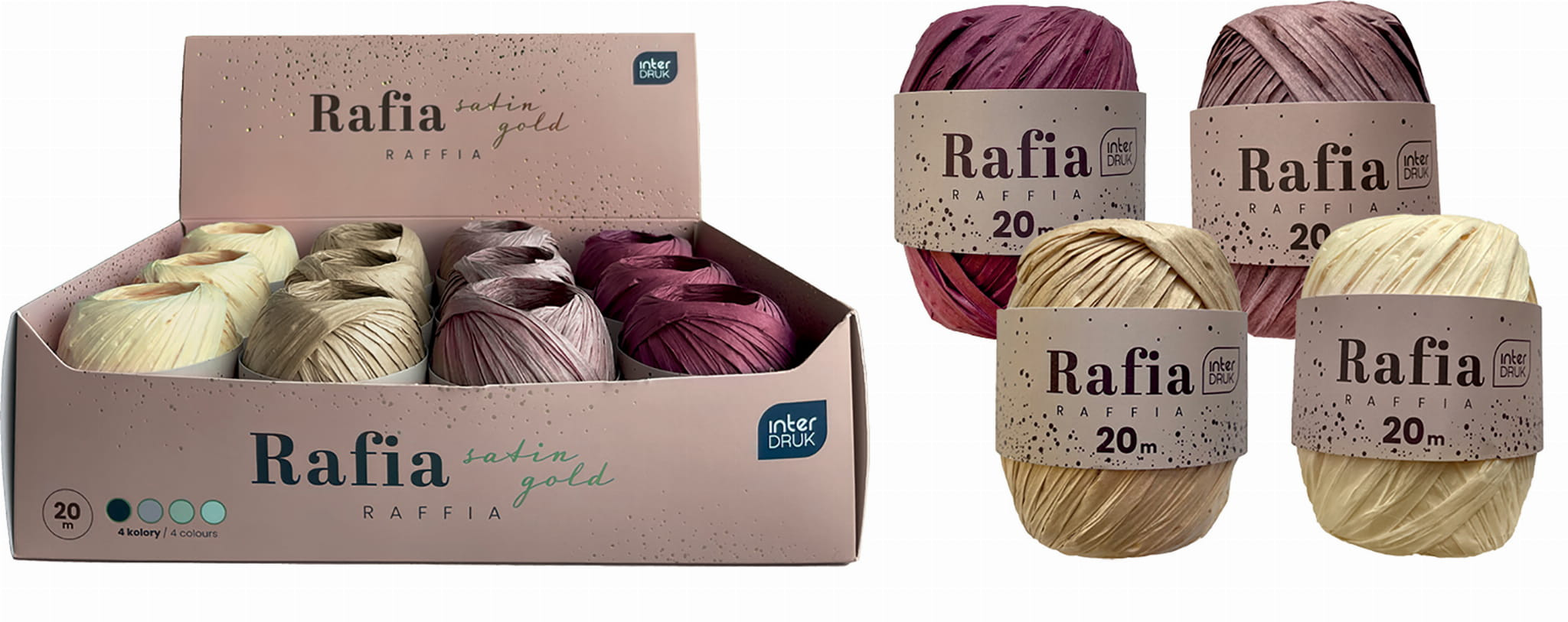 Rafia na szpulce 20m Satin Gold Interdruk