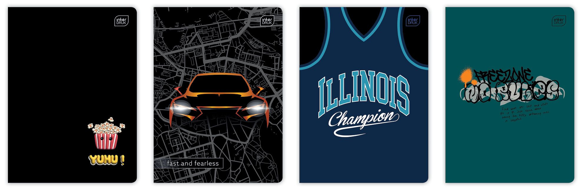 Zeszyt A5/32k 3 linia kolorowa UV Boys mix Interdruk