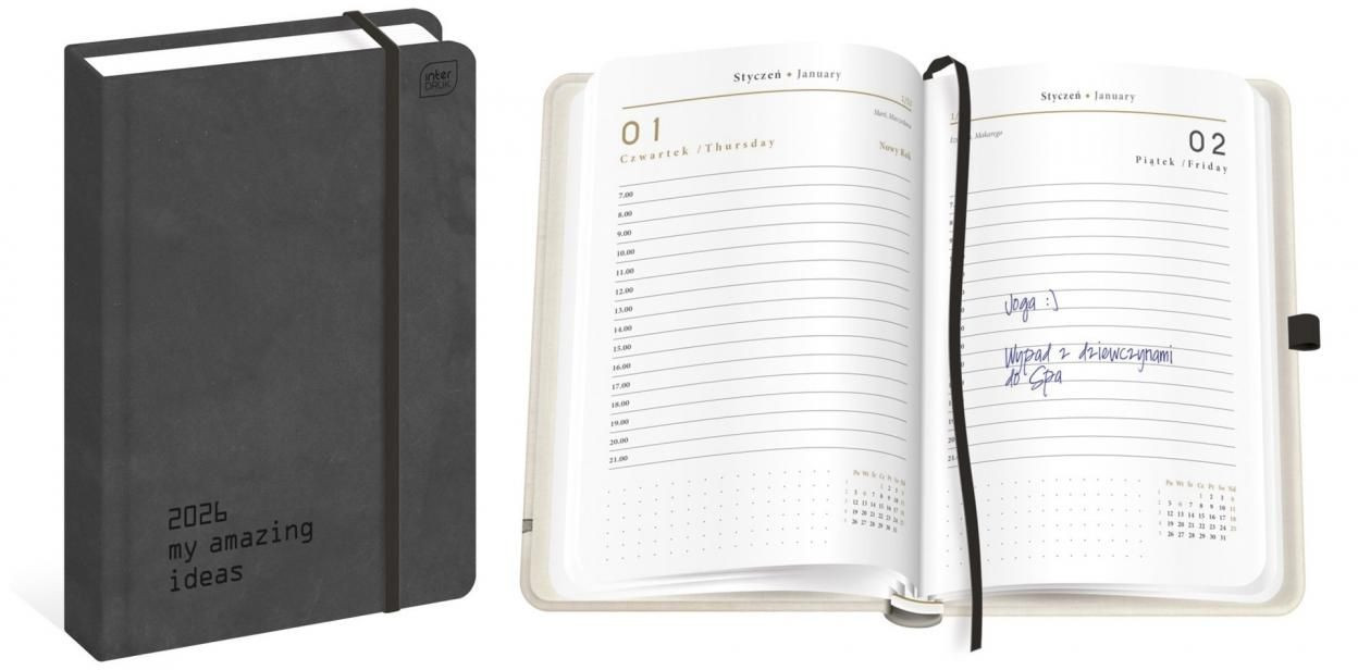 Kalendarz książkowy A5/384 Met. Wild Rose Interdruk