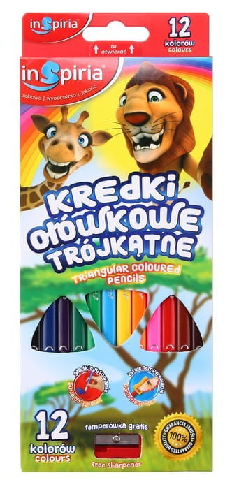 Kredki trójkątne 12 kol. Inspiria Schemat 3934