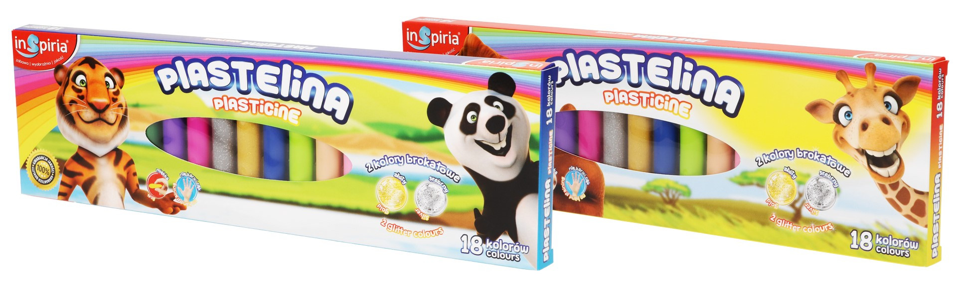 Plastelina dla dzieci 18 kolorów Inspiria Schemat