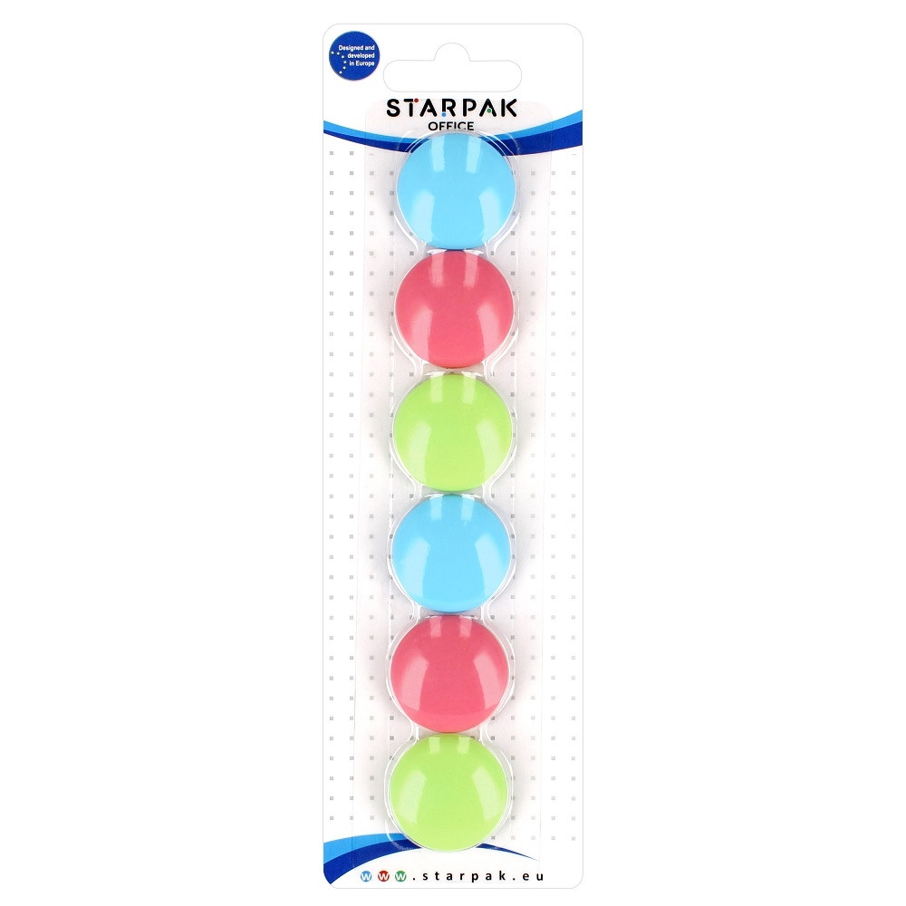 Magnesy 30mm kolor pastel (6szt.) 398961 Euro-Trade