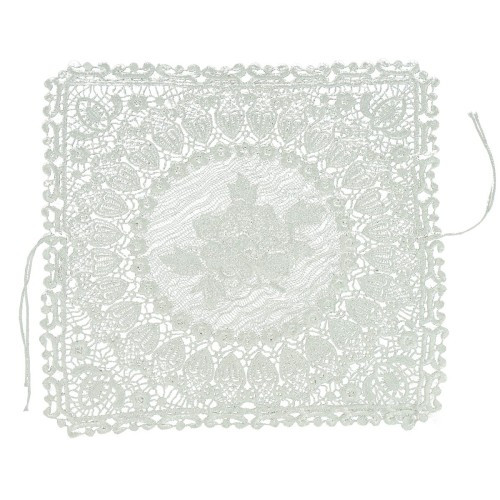 Ażurowa serwetka na  koszyczek kwadratowa z tasiemkami do wiązania D3087  Arpex