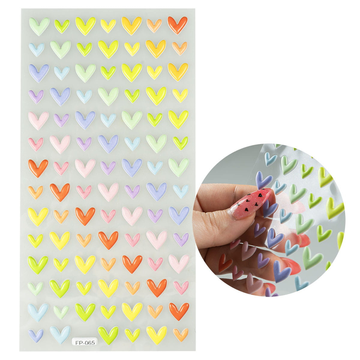 Naklejki 3D kolorowe serduszka WA7276 Arpex