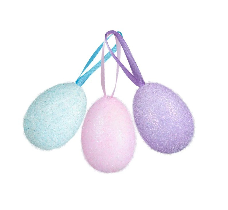 Brokatowe jajka flokowane (3szt) VJ8488 Arpex