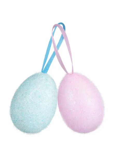 Brokatowe jajka flokowane duże (2szt) VJ8495 Arpex