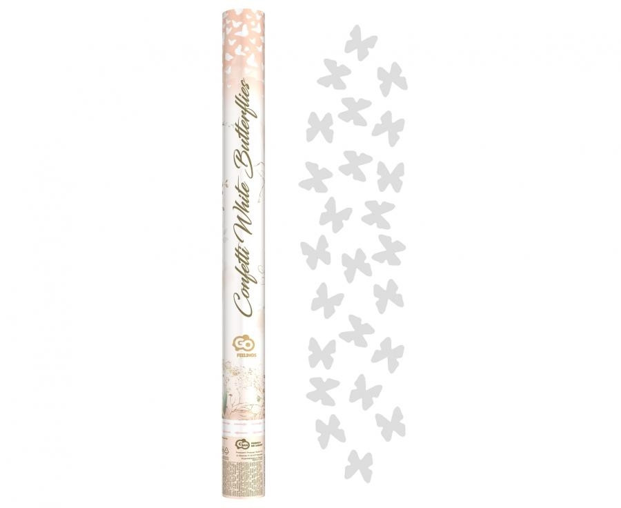 Konfetti pneumatyczne Białe motylki 30cm GoDan