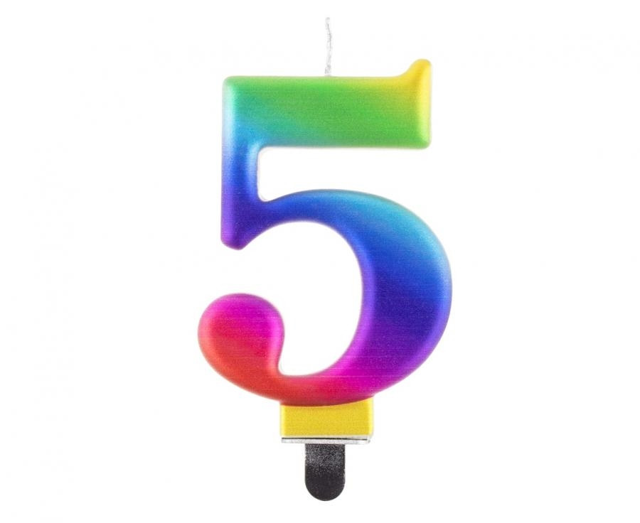 Świeczka cyferka 5, Galaxy 8cm GoDan