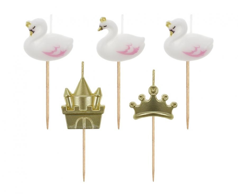 Świeczki pikery Łabędzie 5szt SF-PLAB GoDan