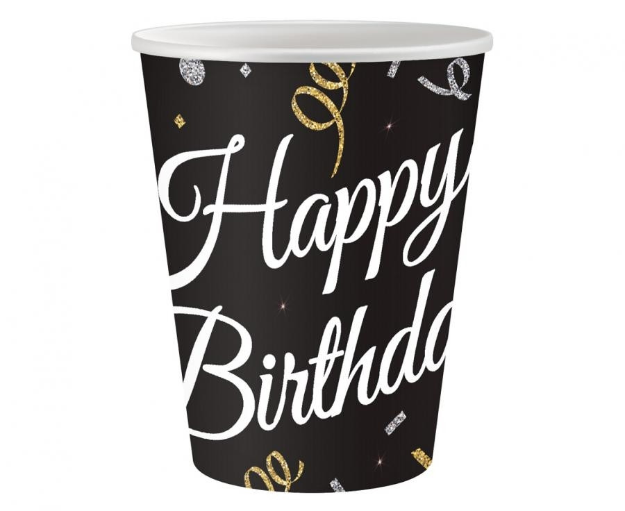 Kubeczki papierowe B&C Happy Birthday 250ml 6szt PW-KHBI GoDan