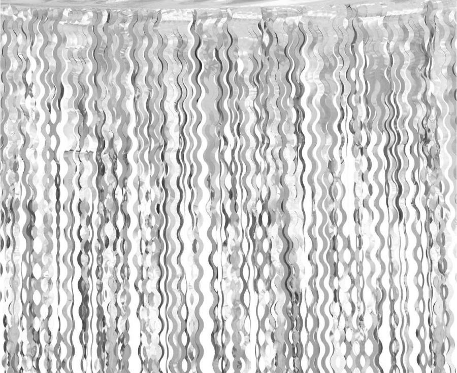 Kurtyna Spirale metaliczna srebrna 100x200cm SH-KSPS GoDan