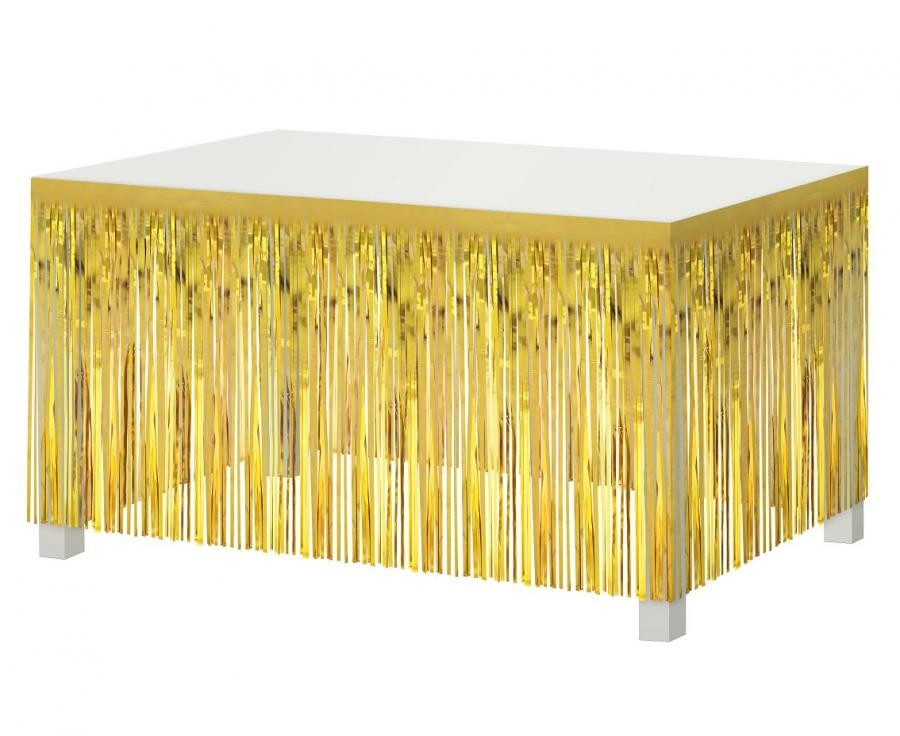 Dekoracja na brzeg stołu B&C frędzle złota 80x300cm GoDan