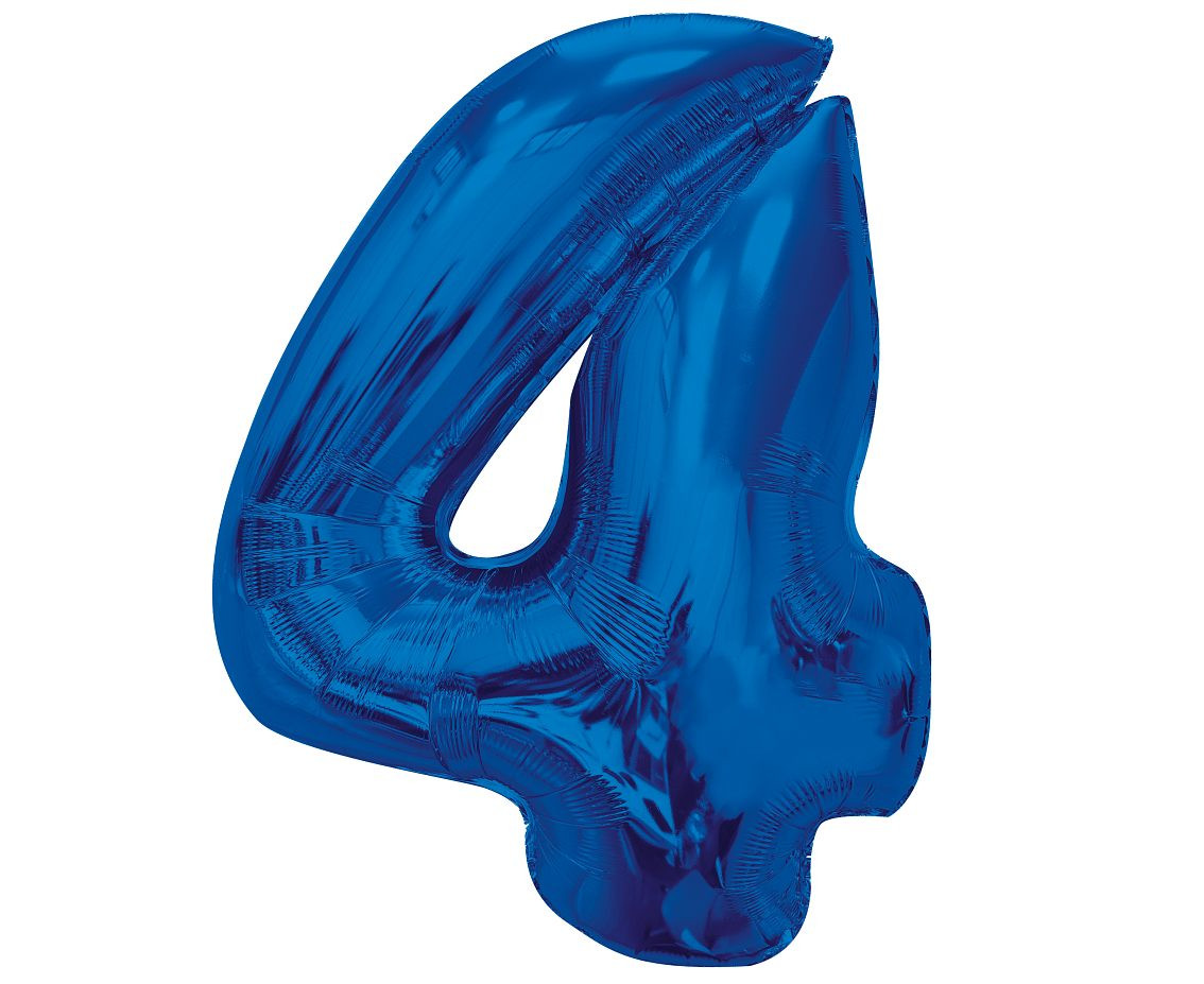 Balon foliowy Smart cyfra 4 niebieska 92cm CH-S9N4 GoDan
