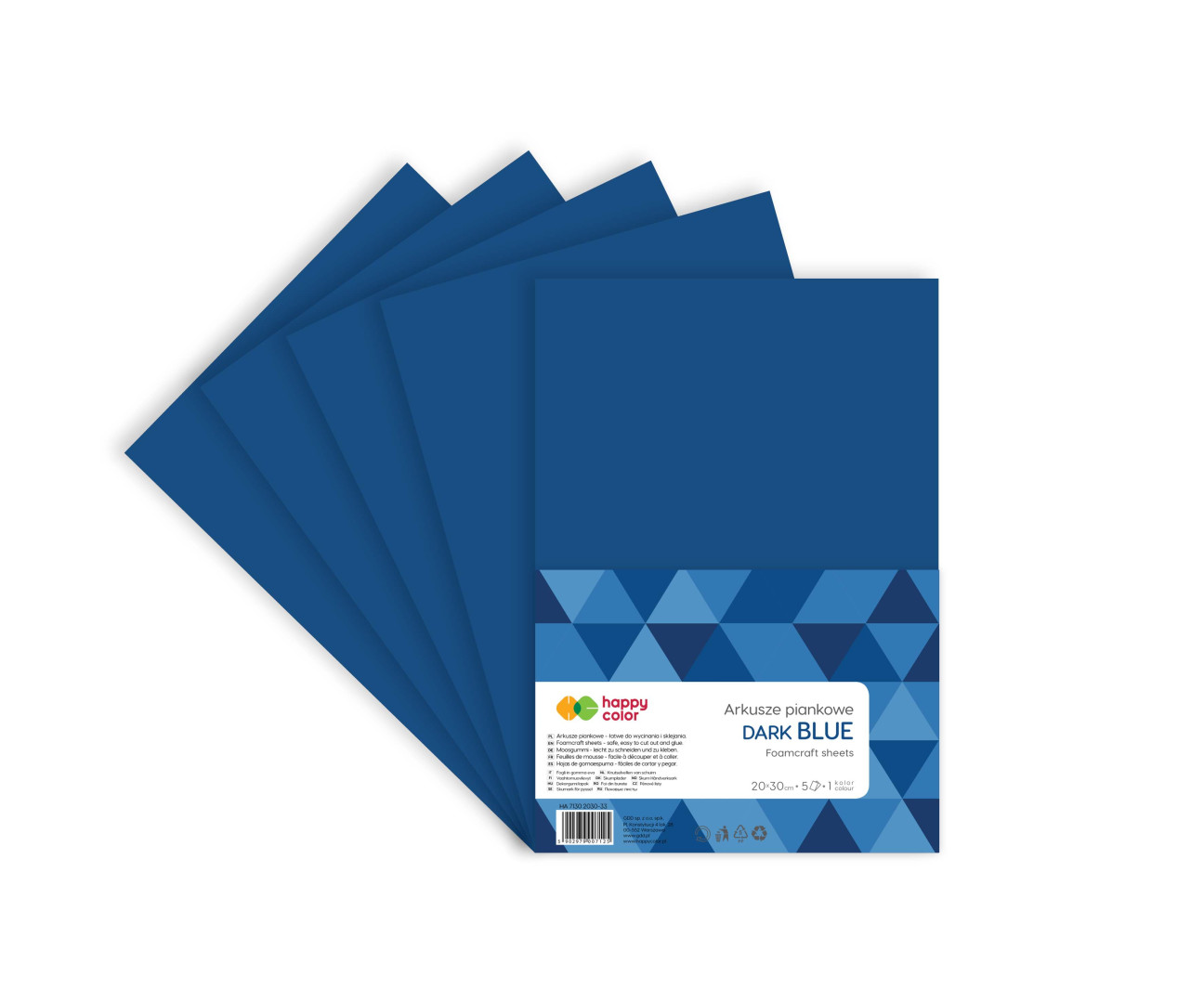 Arkusze piankowe A4 5szt. Happy Color granatowe